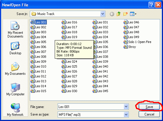 Select audio files