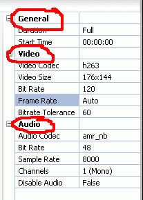 Video properties