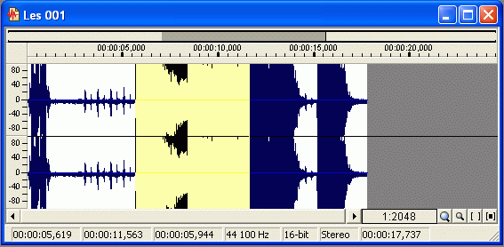 Select a part of the sound stream